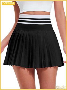 Pleated Tennis Skort High Waisted Golf Skirt with Pockets Athletic